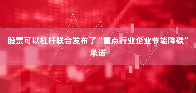 股票可以杠杆联合发布了“重点行业企业节能降碳”承诺