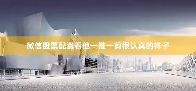 微信股票配资看他一推一剪很认真的样子