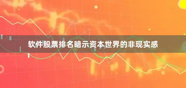 软件股票排名暗示资本世界的非现实感